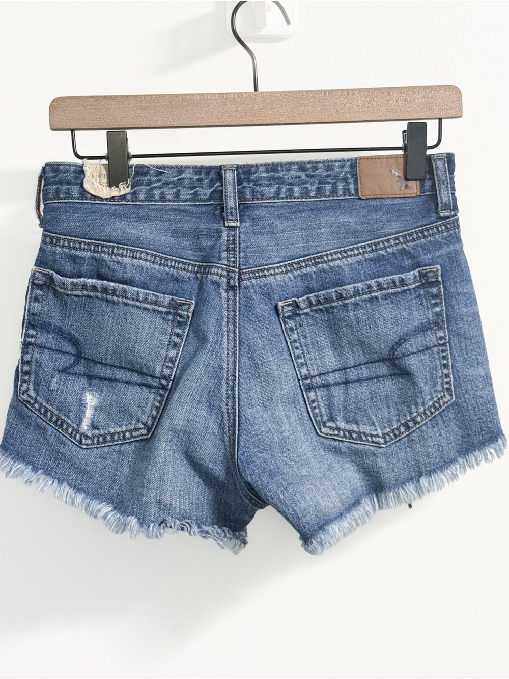 American Eagle Outfitters Embroidered Blue Denim Cutoff Shorts - Picture 9 of 17
